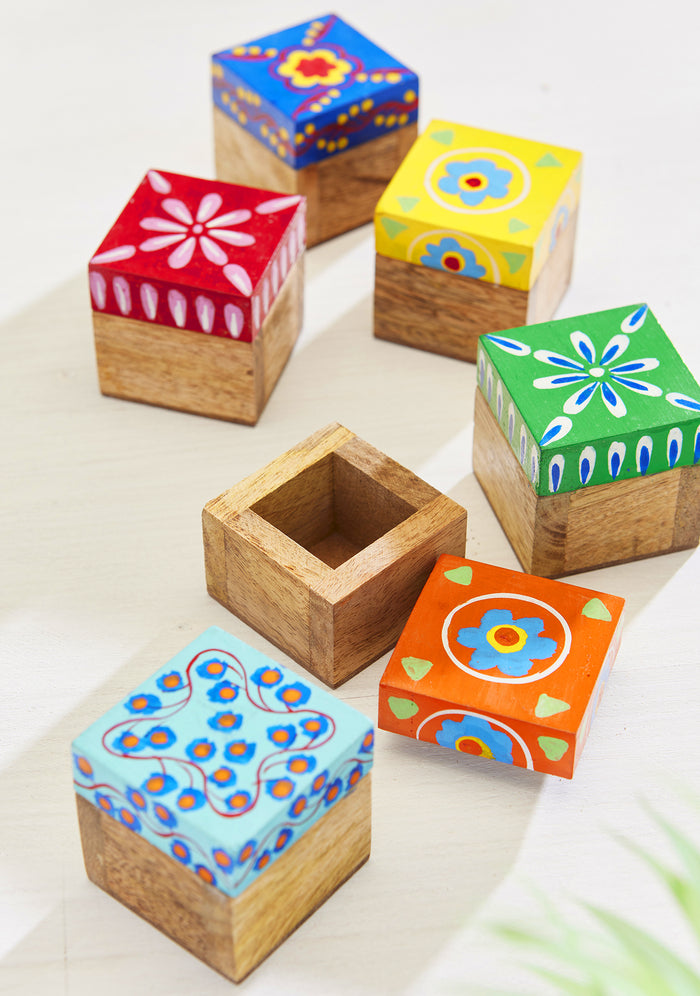 Hand-painted Indian Truck Art Trinket Box - Choice of colours
