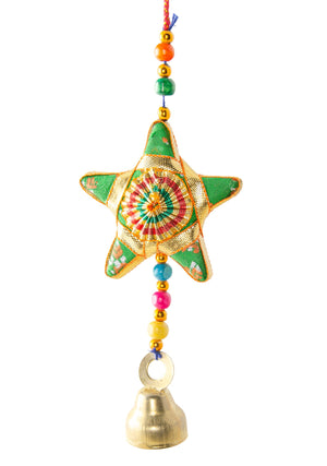 Gold Embellished Hanging Star Decoration - Choice of 5 Colours