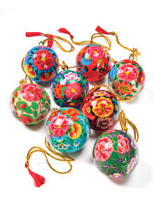 Hand-painted Papier Mache Bauble