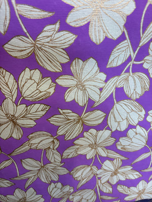 Luxurious Recycled Rag Wrapping Paper - Jaipur floral purple