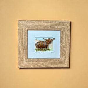 Watercolour Mini Boxed Pictures - Highland Cow