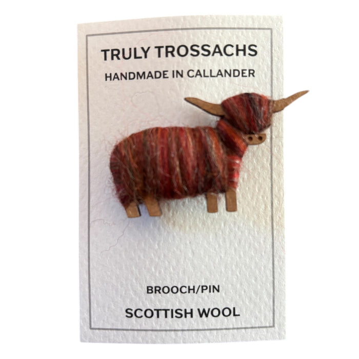 Natural Blends Brooch - Highland Cow