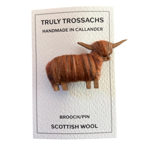 Natural Blends Brooch - Highland Cow