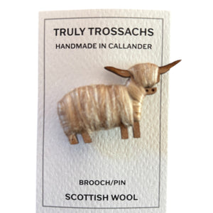 Natural Blends Brooch - Highland Cow