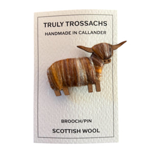 Natural Blends Brooch - Highland Cow