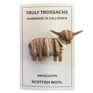 Natural Blends Brooch - Highland Cow