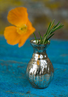 Round Silver Glass Vase
