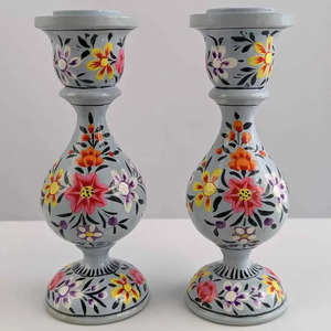 Hand-crafted Wooden Candlesticks - Choice of 4 colours