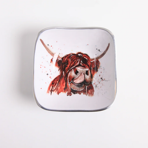 Recycled Aluminium Square Bowl - Meg Hawkins Highland Cow