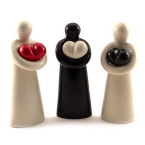 Soapstone Woman with Heart - Choice of 3 colours