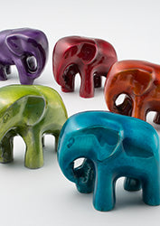 Recycled aluminium elephants (Large) - choice of 5 colours