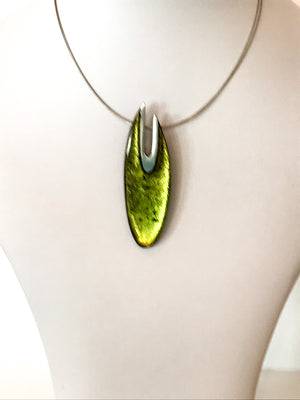 Pewter Curve Collection: Pendant Necklace - Choice of 6 colours