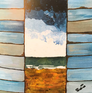 Sue Hone Cards - Tempestuous Sky Between Beach Huts