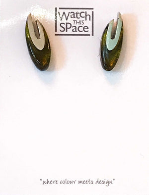 Pewter Curve Collection: Stud Earrings - Choice of 6 colours