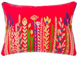 Champaka Floral Embroidered Cushion - 35cm x 50cm