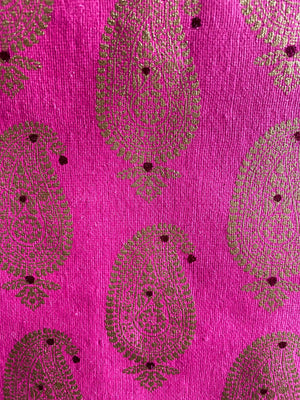 Luxurious Recycled Rag Wrapping Paper - Bright Pink Paisley
