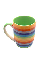 Rainbow Stripe Ceramic Tapered Mug