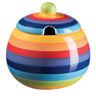 Rainbow Stripe Ceramic Sugar Bowl