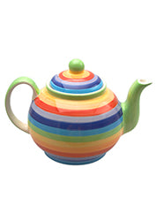 Rainbow Stripe Ceramic Teapot - Large