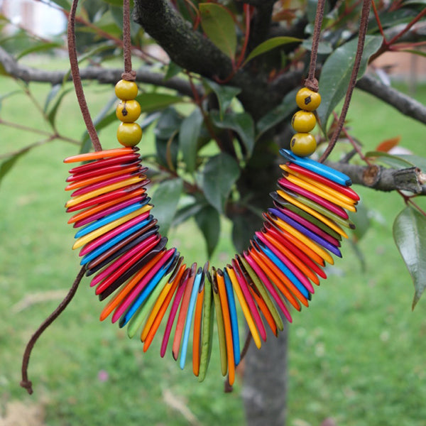 Tagua Nut Necklace - Multicoloured Fusion
