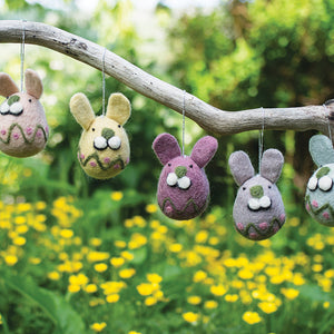 Embroidered Felt Easter Bunny Decorations