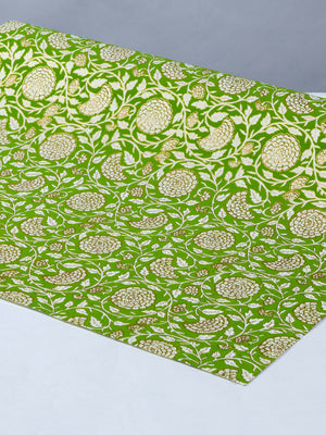 Luxurious Recycled Rag Wrapping Paper - Jaipur floral green