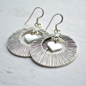 Luna Tree Silver Jewellery - Mable Heart Earrings