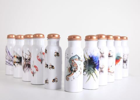 H2O Copper Water Bottle - Choice of 6 Designs