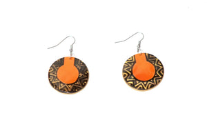 Totumo fruit earrings - Mucura Orange
