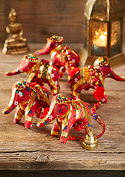 Decorative String of Traditional Indian Elephants