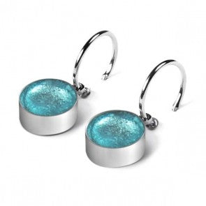 Rainbow Metal Button creole earrings
