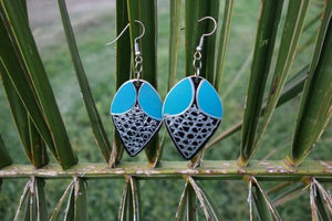 Totumo fruit earrings - Moca Turquoise