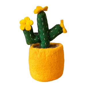 Fabulous Felt Cactus - Yellow Bloom