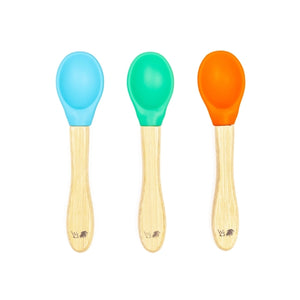 Baby Bamboo Weaning Spoons (Set of 3) - Blue, Green & Orange