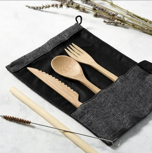 Reusable Bamboo Cutlery Set - Handmade & Eco-friendly Pack