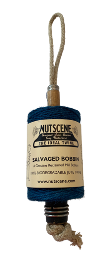 Nutscene Jute Twine on Hanging Recycled Lancashire Mill Bobbin - Choice of colours