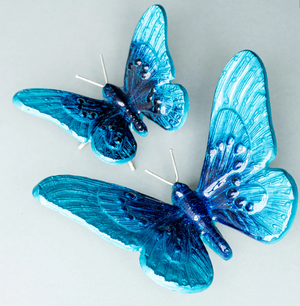 Recycled Aluminium Butterfly - Aqua (Choice of 2 sizes)