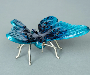 Recycled Aluminium Butterfly - Aqua (Choice of 2 sizes)