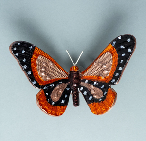 Recycled Aluminium Butterfly - Orange & Black (Choice of 2 sizes)