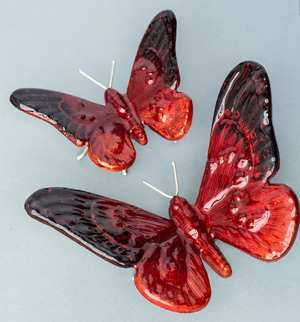 Recycled Aluminium Butterfly - Red (Choice of 2 sizes)