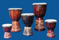Dot-painted Wooden Djembes - Choice of 2 sizes