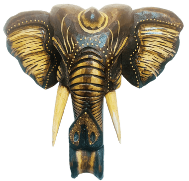 Carved Wooden Elephant Mask - Natural – Rickshaw Bazaar