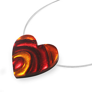 Heart Swirl Pendant Necklace - Choice of 4 Colourways