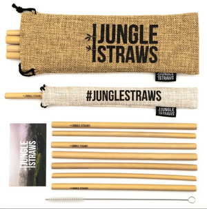 Bamboo Drinking Straws - Reusable Straw Set - 12 Straws