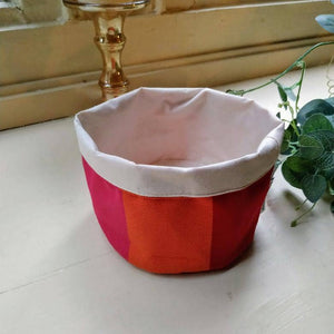 Organic Cotton Pot Bag - Red/Orange/Pink (Choice of 2 sizes)
