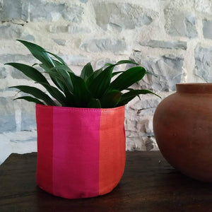 Organic Cotton Pot Bag - Red/Orange/Pink (Choice of 2 sizes)