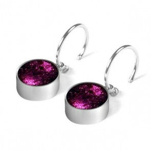 Rainbow Metal Button creole earrings